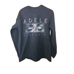 Adele Live 2016 Concert Tour T-shirt Black Long Sleeve Women's Size Medium